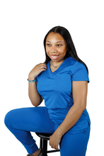 Load image into Gallery viewer, One-Pocket Scrub Top - Royal Blue
